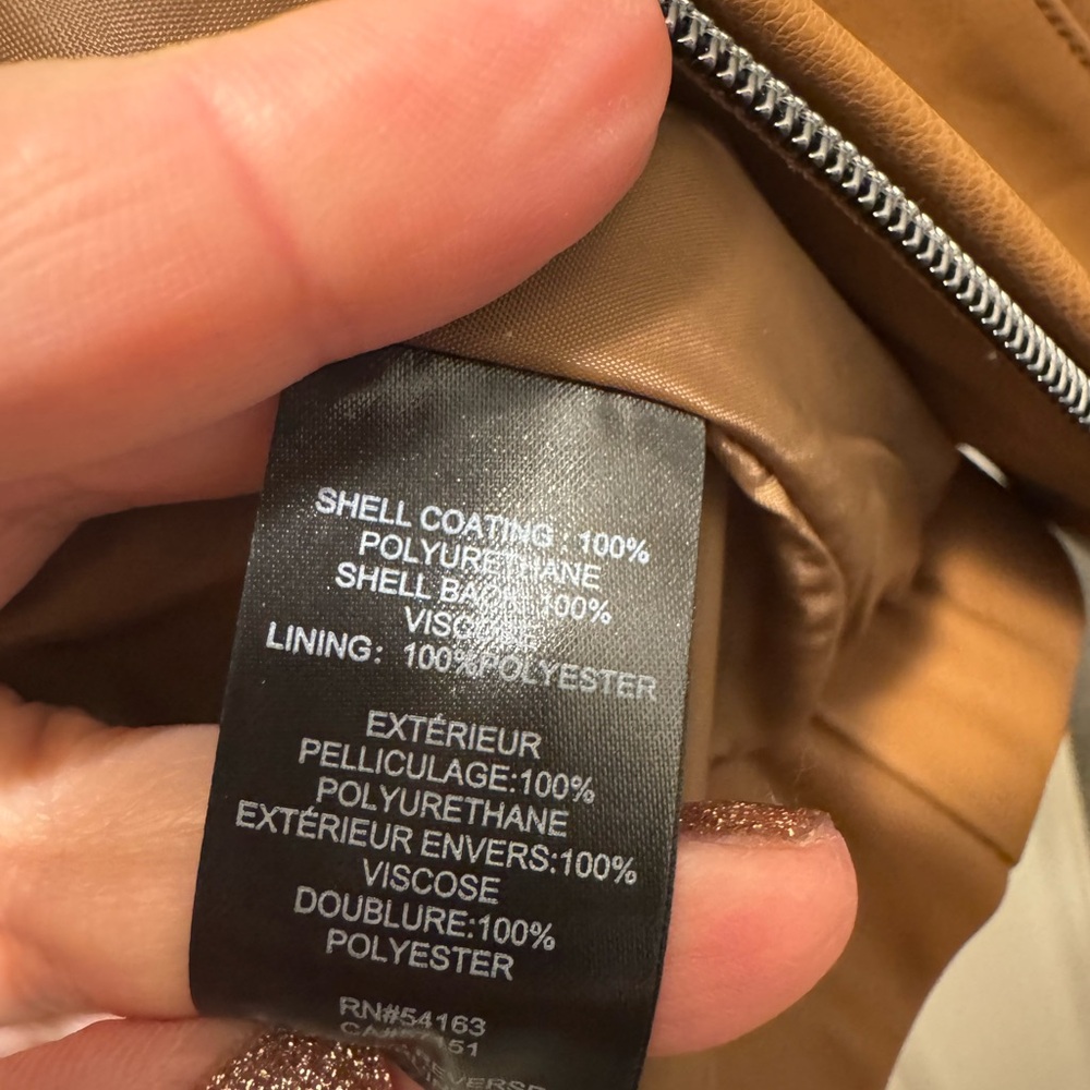 Kenneth Cole Tan Faux Leather Jacket - Picture 3 of 3